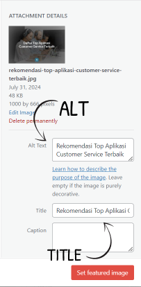 Penerapan ALT & Title untuk gambar